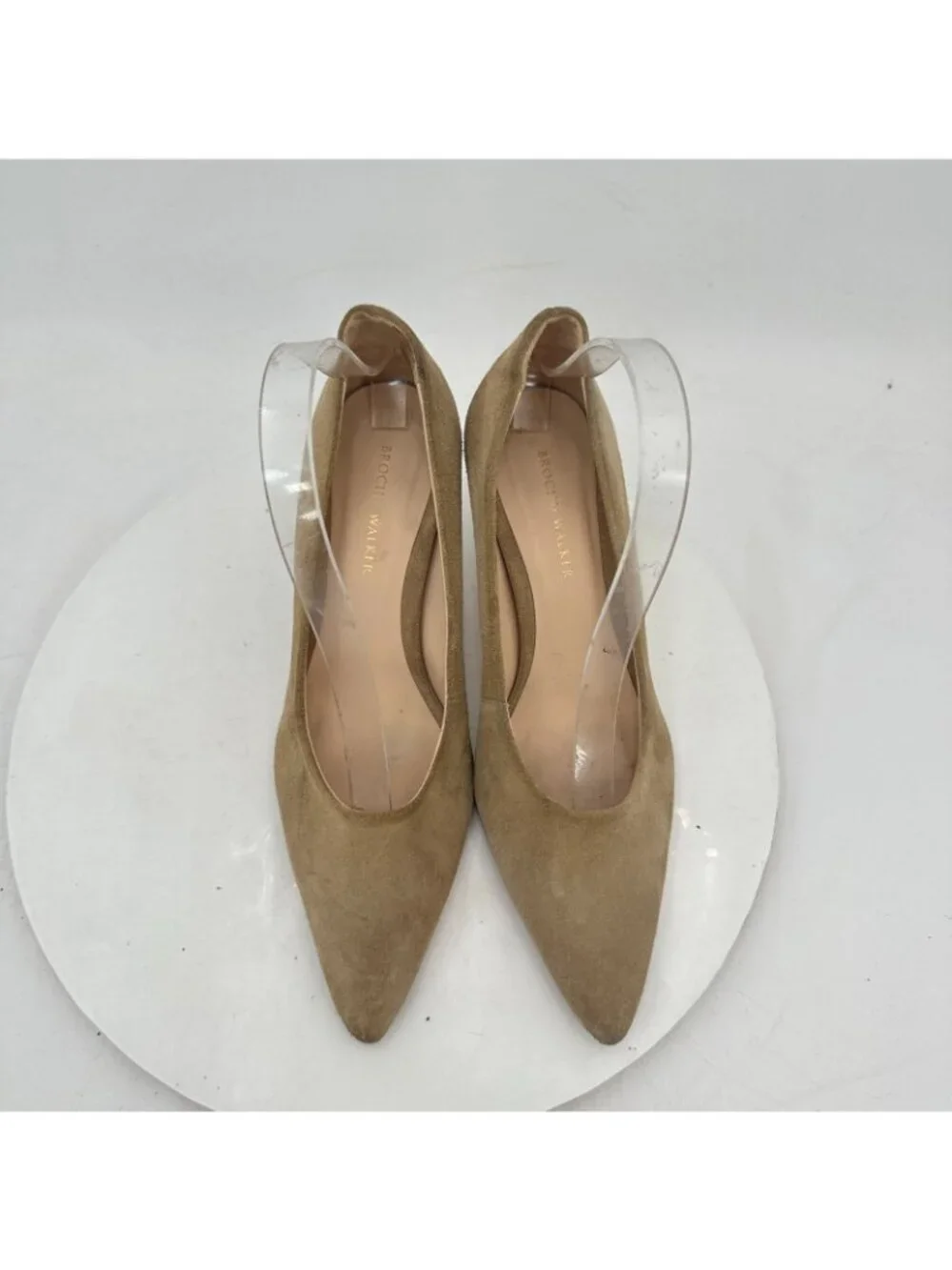 Brochu Walker Women Size 8 Brown Suede Pointed Toe Kitten Heel Pump Shoes - Picture 3 of 11
